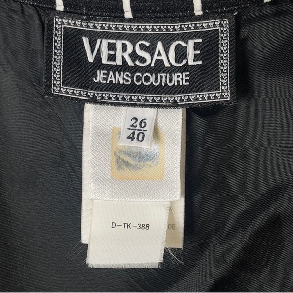 Vintage Versace Black White Plaid Viscose Mini Skirt - Picture 4 of 11